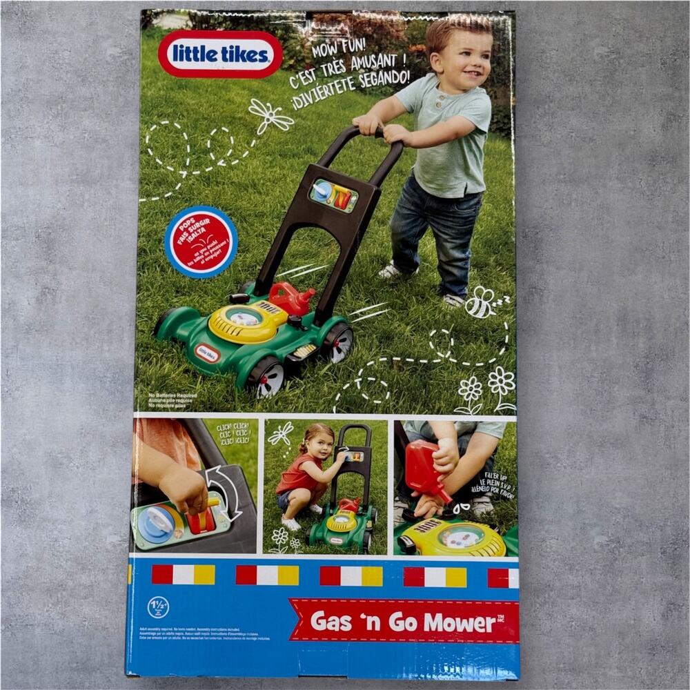 NEW Little Tikes Gas 'n Go Mower Green Pretend Play Indoor Outdoor Toy Sounds